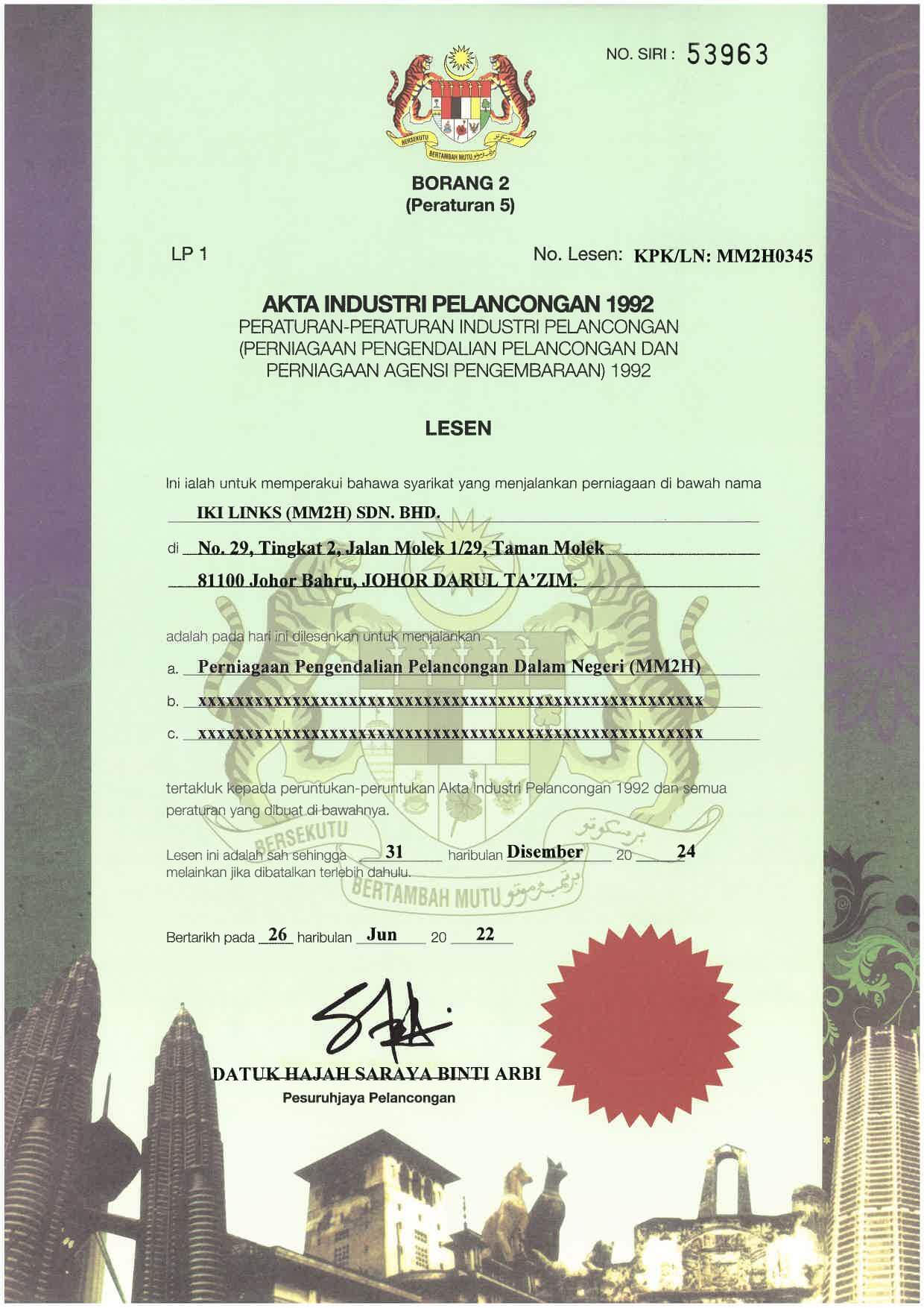 MM2H Licensed Agent Certificate